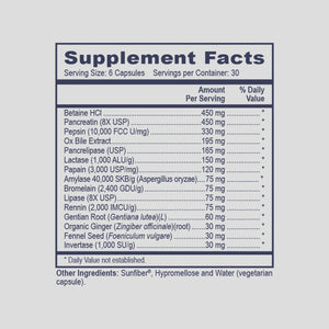 Pro Multi Enzyme Complex by Professional Health Products Supplement Facts