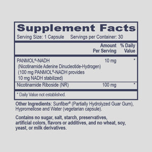 Pro NADH NR (Energy Boost) by PHP/MethylGenetic Nutrition Supplement Facts
