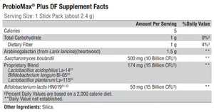 ProbioMax Plus DF by Xymogen Supplement Facts