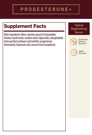 Progesterone+ by Quicksilver Scientific Supplement Facts