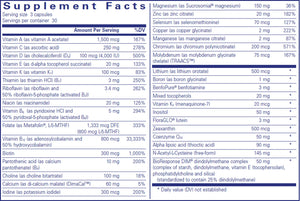 PureGenomics Ultra Multivitamin by Pure Encapsulations Supplement Facts