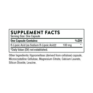 R-Lipoic Acid by Thorne Supplement Facts