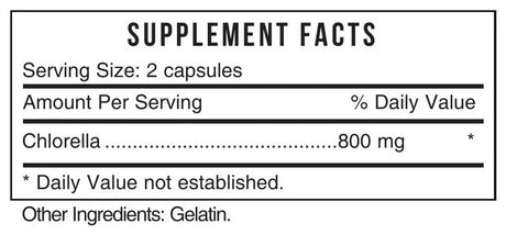 REL – Chlorella by Systemic Formulas Supplement Facts