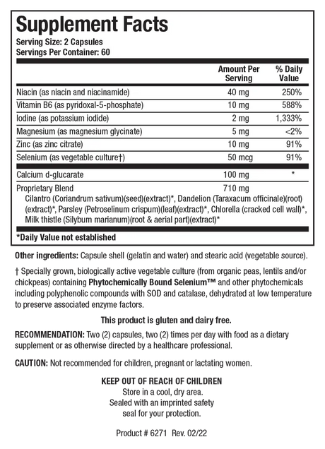 Receptor Detox by Biotics Research Supplement Facts