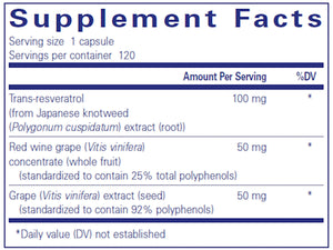 Resveratrol EXTRA by Pure Encapsulations Supplement Facts