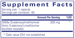 SAMe (S-Adenosylmethionine) by Pure Encapsulations Supplement Facts