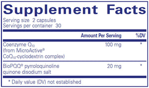 SR-CoQ10 with PQQ by Pure Encapsulations Supplement Facts
