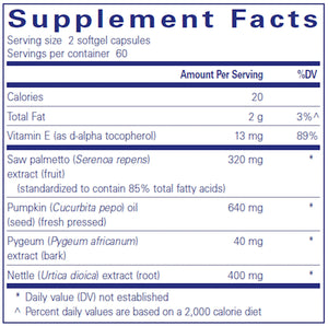 Saw Palmetto Plus by Pure Encapsulations Supplement Facts