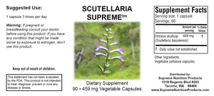 Scutellaria Supreme by Supreme Nutrition Supplement Facts