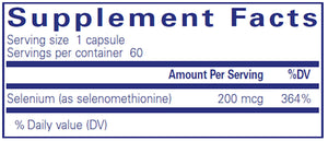 Selenium (Selenomethionine) by Pure Encapsulations Supplement Facts