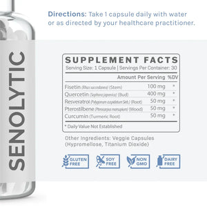 Senolytic - Healthy Aging Support by InfiniWell Supplement Facts