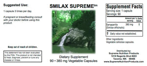 Smilax Supreme by Supreme Nutrition Supplement Facts