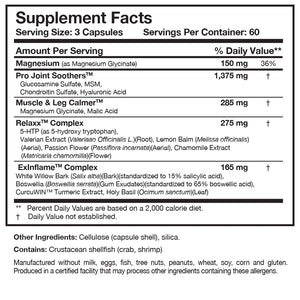 Soothe & Relaxx by Researched Nutritionals Supplement Facts