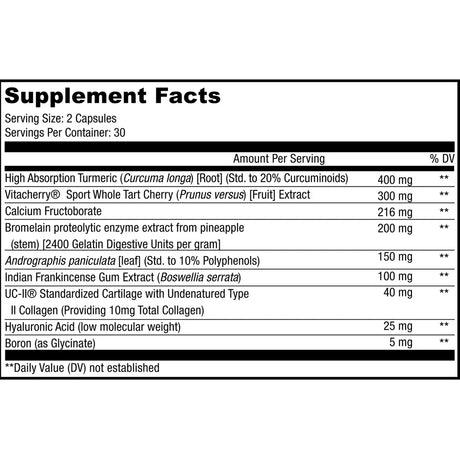 Supreme Joint Health by Codeage Supplement Facts