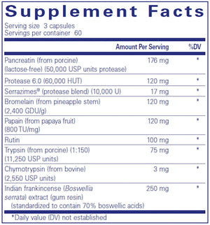 Systemic Enzyme Complex by Pure Encapsulations Supplement Facts