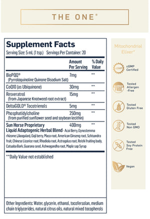 The One by Quicksilver Scientific Supplement Facts