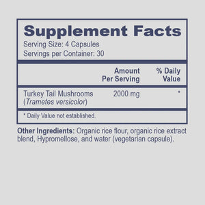 Turkey Tail Mushrooms by PHP/MethylGenetic Nutrition Supplement Facts
