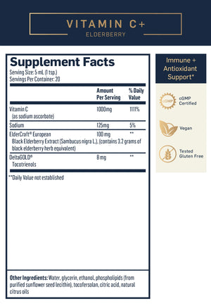 Vitamin C+ Elderberry by Quicksilver Scientific Supplement Facts