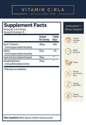 Vitamin C + R-Lipoic Acid by Quicksilver Scientific Supplement Facts