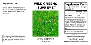 Wild Greens Supreme by Supreme Nutrition Supplement Facts