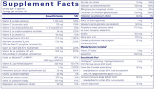 Women's Nutrients by Pure Encapsulations Supplement Facts